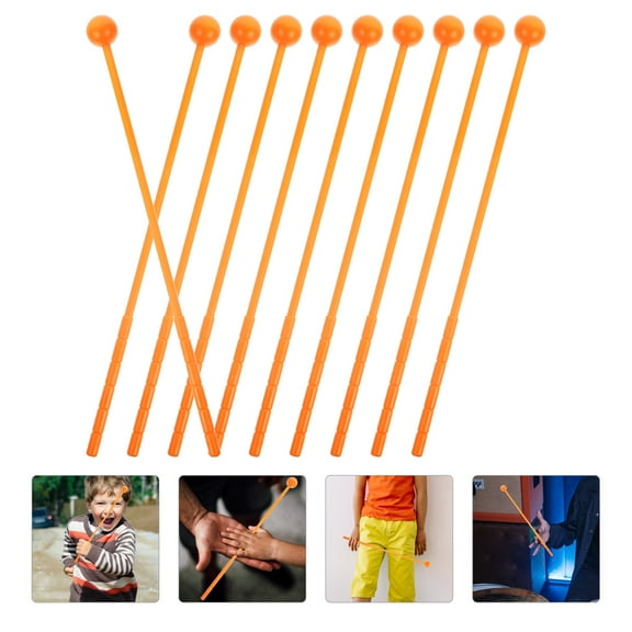 IDEANATEGRATE Kids Drum Sticks Plastic Drumstick for Children Playing and Learning 10Pcs 11.8X0.79X0.79In