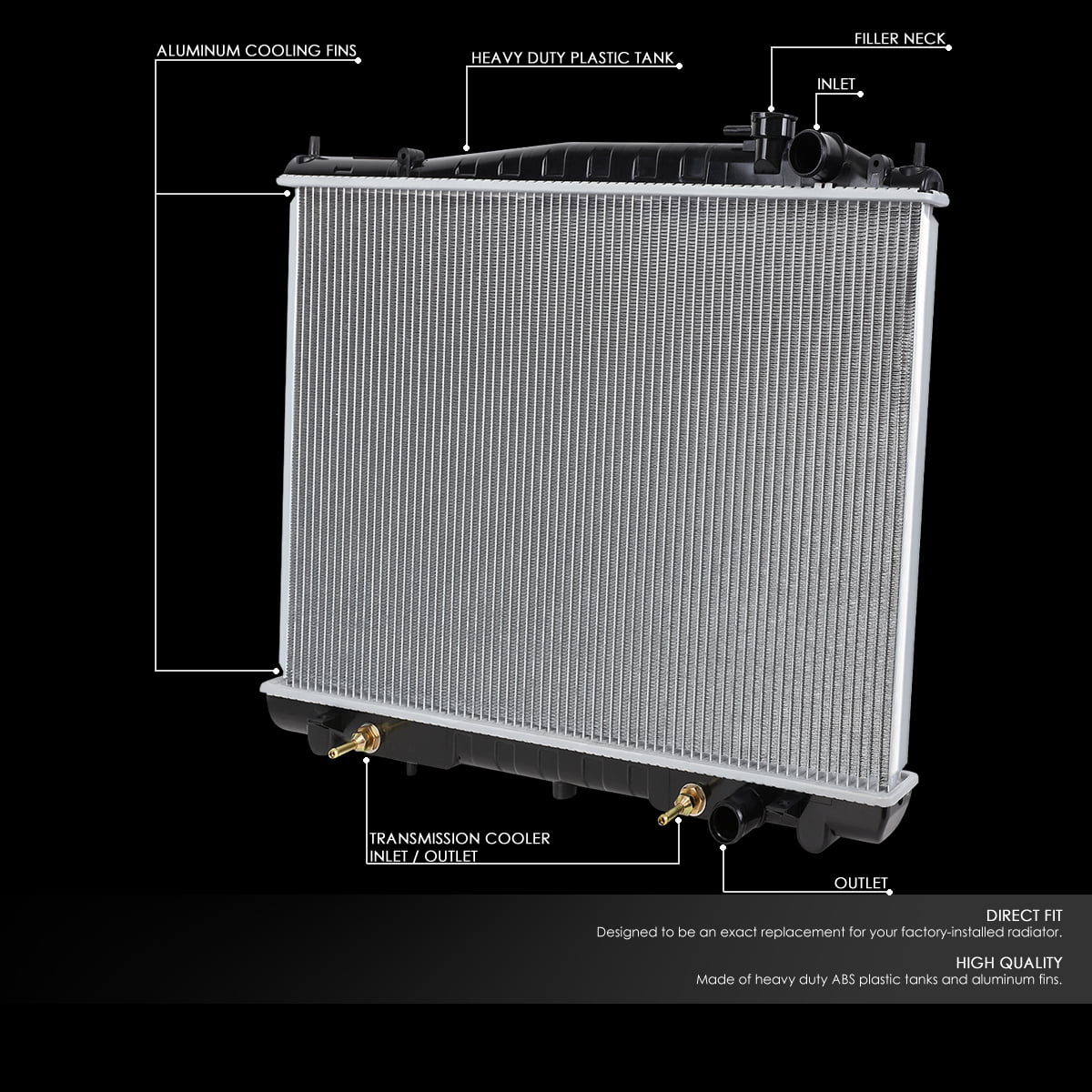 DNA Motoring for 98-04 Nissan Frontier 00-04 Xterra Aluminum Core Radiator DPI 2215