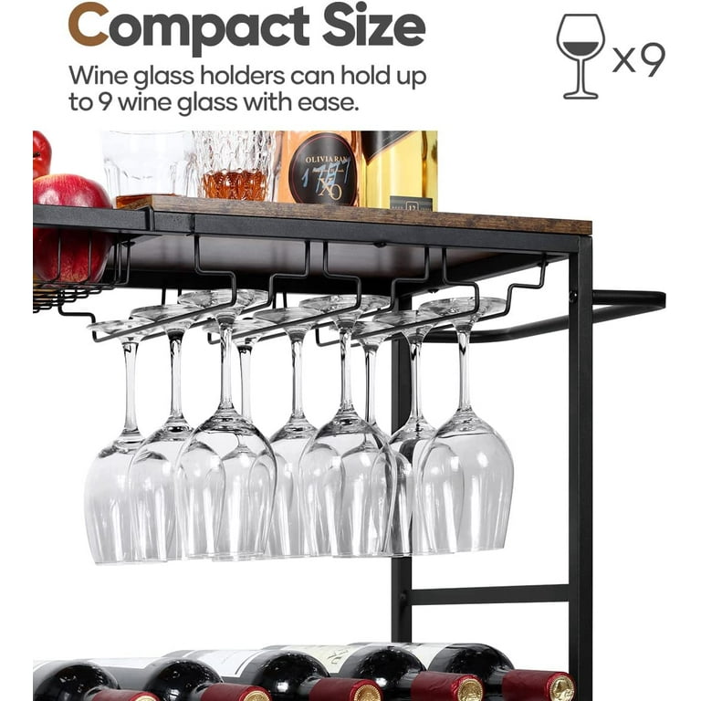 3 Tier Bar Serving Wine Cart Industrial Style Kitchen Serving Cart Walmart