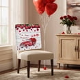 thumbnail image 3 of Happy Valentine's Day Chair Back Covers Set of 6, Red Love Car Roses Floral Wood Grain Stretch Dining Chair Back Slipcovers Removable Seat Cover for Kitchen Restaurant Hotel Cafe, 3 of 9