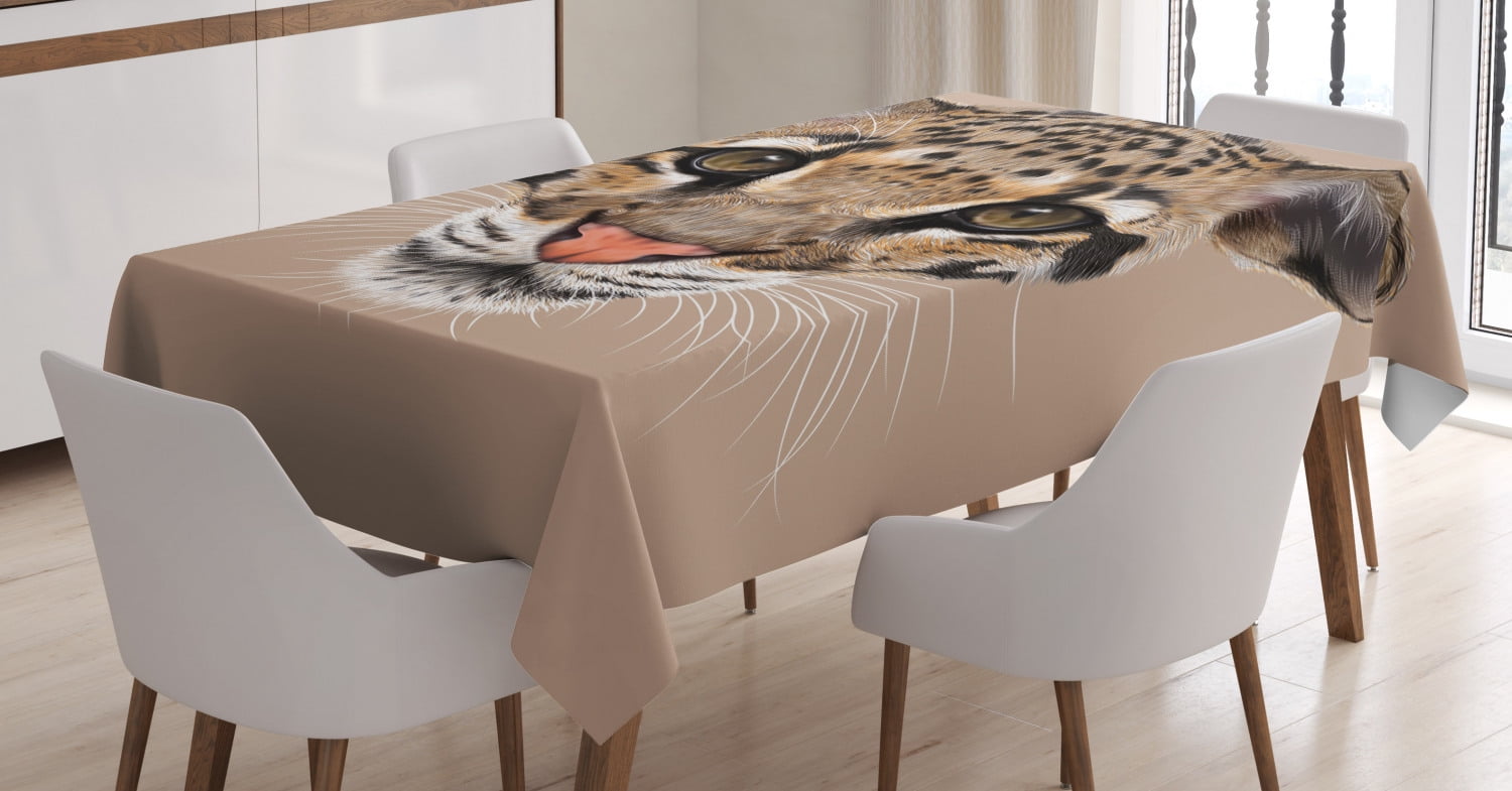 Tropical Animal Monkey Leaf Rectangle Tablecloth 54x54 inch Wrinkle Resistant Polyester Table Cover Stain Proof Decorative Fabric Table Cloth for Kitchen Dinning Party Camping