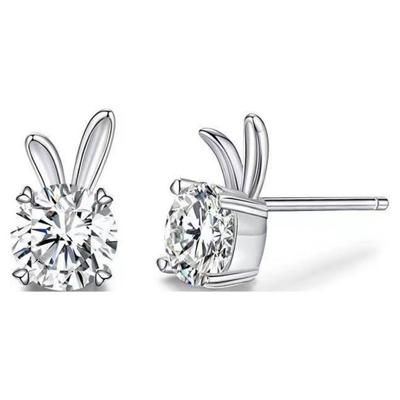ddioayh Easter Bunny Earrings for Women - 925 Silver with Opal, Cute Rabbit Design Jewelry Gift for Teen Girls, Ideal for Birthday Christmas Valentines Day