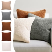 kttectoa Pillow Covers 17x17 Inch Curly Faux Decorative Pillow Cover with Zipper Soft Cushion Case for Living Room Couch Bed Sofa Brown Pillow Cases