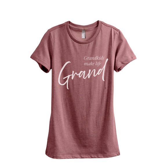Grandkids Make Life Grand Women's Fashion Relaxed T-Shirt Tee Heather Rouge X-Large