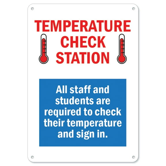 SignMission OS-NS-A-1218-25434 12 x 18 in. Covid-19 Notice Sign - Temperature Check Station