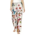 thumbnail image 2 of Kdxio Women's Comfy Stretch Watercolor Floral With ButterfliesPrint Drawstring Pajama Pants-X-Large, 2 of 9