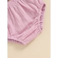 thumbnail image 6 of Biezeib Baby Girls Summer 2 Piece Outfits Solid Color Ruffles Tank Tops and Elastic Shorts Set Fashion Cute Clothes, 6 of 6