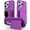 Darkpurple, variant on Sleektime Rugged PC Back Case for iPhone 16 Pro with Mirror, Cash & Credit Card Slots, Kickstand Durable Shockproof Cover for Women & Men, Slim Wallet Design, Full Protection,Purple