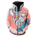 thumbnail image 1 of Sudadera con capucha y cremallera para hombre, diseño de monopatín de dibujos animados, talla grande, unisex, genial, gran oferta 2024, moda divertida, hip hop, para adolescentes., 1 of 6