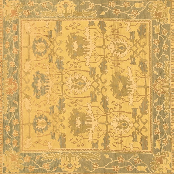 Ahgly Company Indoor Square Abstract Brown Modern Area Rugs, 4' Square