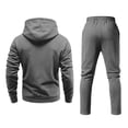 thumbnail image 4 of Zimjoy Men's 2 Piece Tracksuit Set, Full Zip Hoodie & Cargo Sweatpants, Zip Up Hooded Jacket with Pockets & Utility Jogger Pants, Casual Athletic Sweatsuit for Gym Streetwear Daily Wear Gray S, 4 of 6