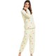 thumbnail image 1 of Pijama Unique Bargains de Franela Lindo Impreso manga larga y Pantalones Para Dormir Invierno Corazón Amarillo XL, 1 of 6