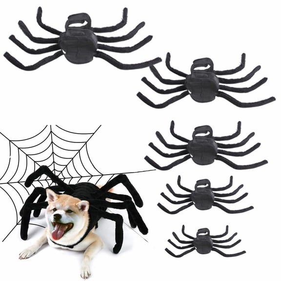 Halloween Pet Spider Costume L Funny Big Chest Back Soft Plush Cosplay Outfit Cats Large Dogs Black Party Prop