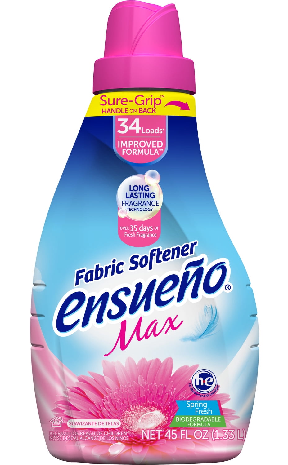 Ensueño® Max Liquid Fabric Softener, Spring Fresh, 45 fl. oz., 34 loads