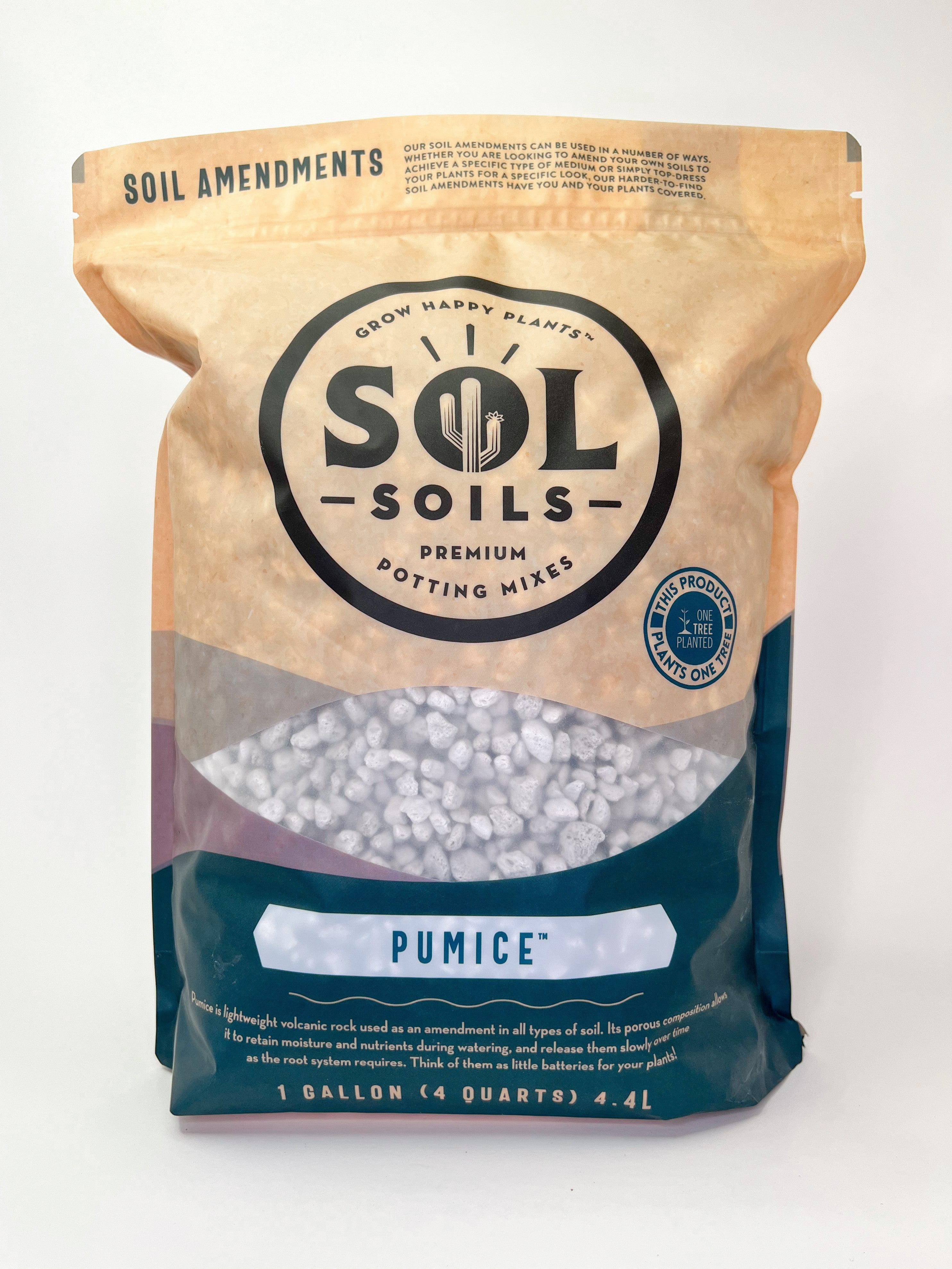 Sol Soils Pumice 1 Gallon (4 Quarts) Bag