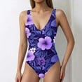 thumbnail image 5 of Lopeceal Women Ribbed One Piece Swimsuit Swim Suits V Neck Bathing Suits High Cut Adjustable Strap Monokini Swimwear, 5 of 7