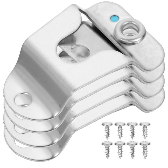 BESTOYARD 4Pcs Plated Metal Mic Holder Clip with Screws for Mobile Radio and Cb Radio Accessories