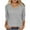 Gray, variant on HUJlwoi 3/4 Length Sleeve Womens Tops Casual Fashion V Neck Blouse Solid Color Knit Ribbed Sweater Fall Loose Shirt