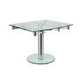 thumbnail image 5 of Casabianca Modern Thao Stainless Steel Extendable Dining Table in Clear, 5 of 6