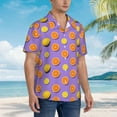 thumbnail image 5 of Xecao Yellow Lemon And Orange print Hawaiian shirt - a stylish short-sleeve button-down for men, perfect for casual beach and tropical outings., 5 of 9