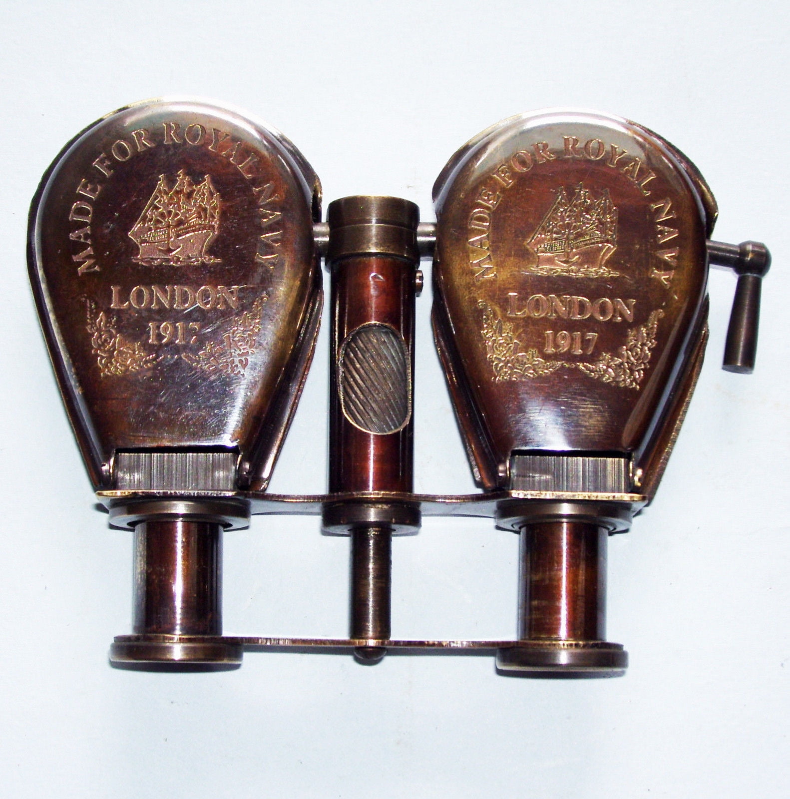 Vintage Binocular Folding Monocle Telescope Spyglass Solid Brass Antique Finish