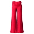 thumbnail image 3 of YUEHUA Fold Over Yoga Pants, On-Trend Solid Wide Leg Loose Fit Lounge Pants with Ruched Waist Y2k 2026 Coral Foldover Yoga Pant Stretchy Loose Gym Lounge Leggings, 3 of 6
