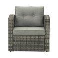 thumbnail image 4 of Cozyhom PE Wicker Outdoor Single Sofa,Modern Living Room Sofa with Armrest,Gray, 4 of 7