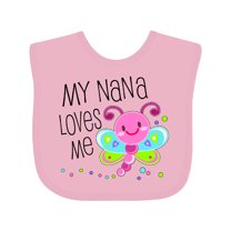 Inktastic My Nana Loves Me Cute Dragonfly Boys or Girls Baby Bib