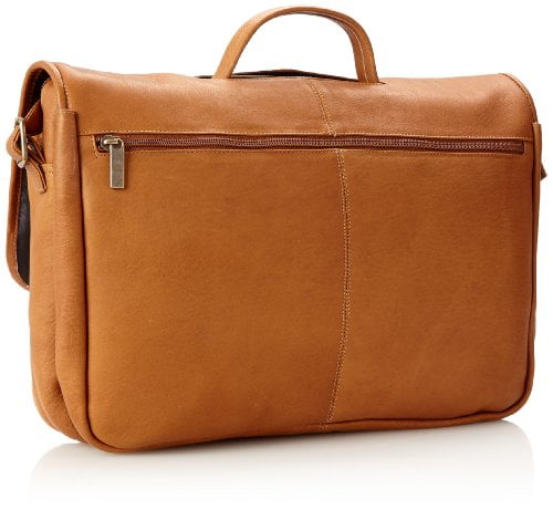 One Size Double Zip On The Flap Messenger David King /& Co Tan