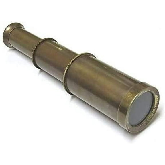 NauticalMart Marine Brass Telescope 6" in Antique Finish with Leather Case Brass Ship Captain's Telescope Vintage Replica Gift