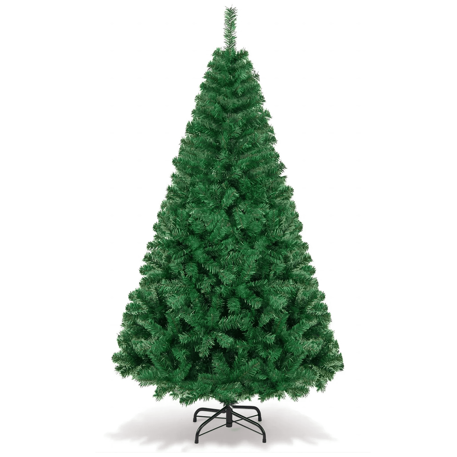 SUGIFT 6ft Artificial Christmas Tree with 1,000 Branch Tips, Hinged PVC Xmas Tree with Metal Stand, Green