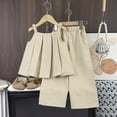 thumbnail image 2 of HCNTES Toddler Boy and Girl Spring Summer Outfits Shorts Sets Short Sleeve Fashion Prints Tee Top Elastic Shorts 2PCS Set(Brown,3-4 Years), 2 of 6