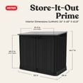 thumbnail image 2 of Keter Store-It-Out Prime 4.3 x 2.3 Foot Resin Outdoor Storage Shed with Easy Lift Hinges, Perfect for Trash Cans, Yard Tools, and Pool Toys, Black, 2 of 20