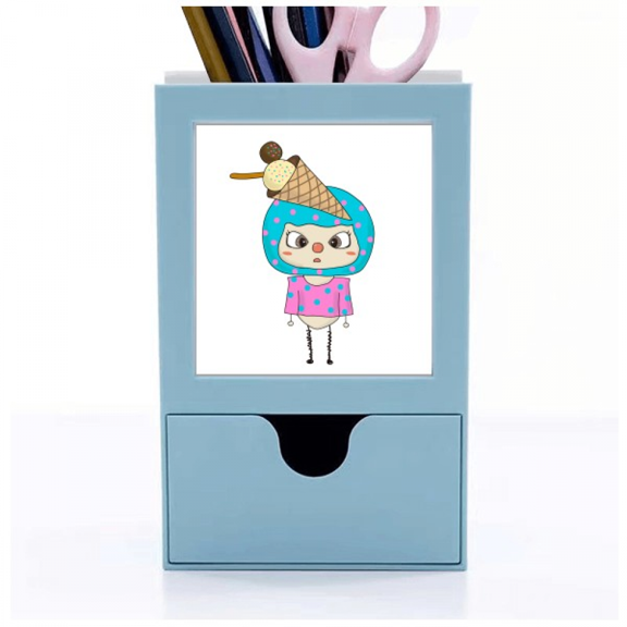 Food Icecream Ice Sweet Summer Cool UU Desk Supplies Organizer Pen Holder Card