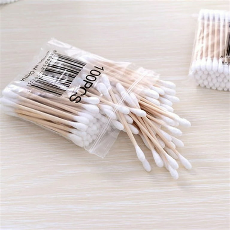  1000 Count Organic Bamboo Cotton Swabs - Pointy/Round Head  Biodegradable Wooden Cotton Buds for Ear, Plastic Free Double Ear Cotton  Sticks for Cleaning, Makeup : Beauty & Personal Care