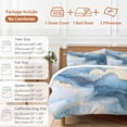 thumbnail image 6 of Marble Texture Bedding Duvet Cover Set Queen Size 4 Pieces Modern Art Blue Gray Ripple Effect Bedding Set with Zipper Closure, 1 Comforter Cover 90x92 Inches 1 Flat Sheet & 2 Pillow Cases, 6 of 7