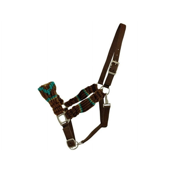 Showman Brown Mohair Wool Bronc Halter w/ Southwest Design