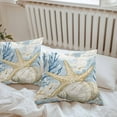 thumbnail image 5 of Ocean Life Outdoor Pillow Covers Pack of 2 Marine Coral Shell Algae Starfish Oil Painting Waterproof Throw Pillow Covers Decorative Cushion Cases for Patio Garden Tent Balcony Couch 18x18 inch, 5 of 8