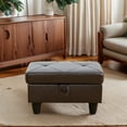 thumbnail image 2 of Faux Leather Storage Ottoman for Living Room, 2 of 9