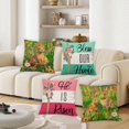 thumbnail image 6 of Easter Throw Pillow Covers 20x20 Set of 4,Rabbit Flower Cross Blessing Cushion Case Spring Easter Rabbit Bunny Eggs Hunt Cushion Covers for Couch Sofa Home Outdoor Decorative 20inches, 6 of 6