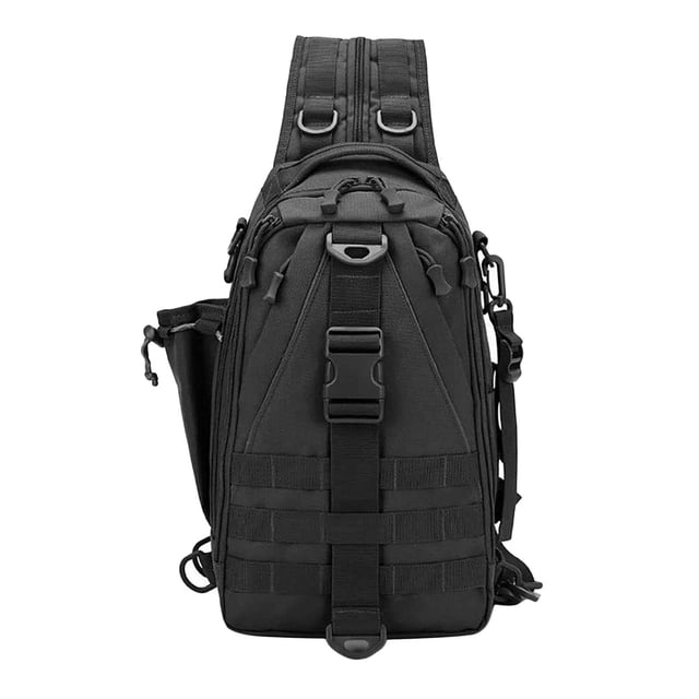 Bolso bandolera antirrobo y resistente al agua para hombre Sunnimix Negro puro 23x13x33cm