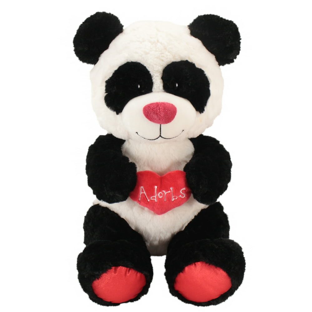 Valentine's Day Plush Large Happy Panda with Red Heart