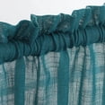 thumbnail image 2 of 3 Piece Rod Pocket Linen Semi Sheer Kitchen Window Curtain Tiers and Valance Set 36" Long, Teal., 2 of 5
