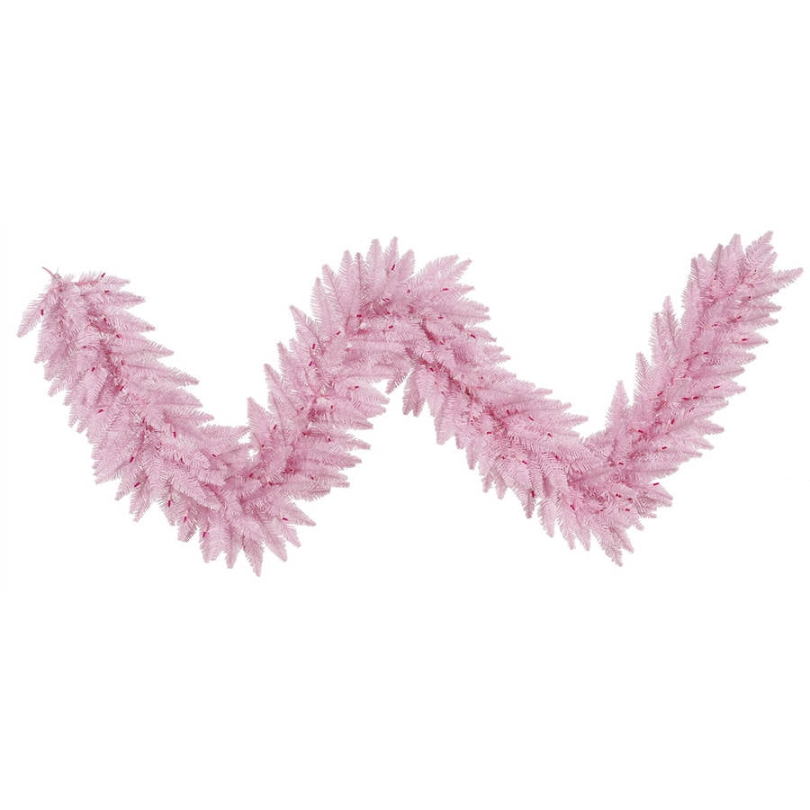 Vickerman 9' Pink Fir Artificial Christmas Garland Unlit - Walmart.com