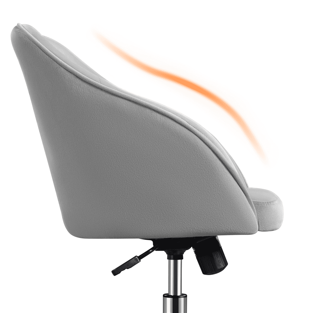 Yaheetech Velvet Height Adjustable 360° Swivel Computer Chair for Adult, Light Gray