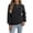 Black, variant on Women Mock Neck Hollow Leaf Knit Sweater, Long Sleeve Drop Shoulder Pullover, Soft Textured Knit Jumper for Weekend Brunch Khaki,S