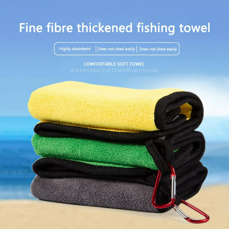 Bait Towel, Fishing Towels with Clip, Plush Microfiber Nap Fabric, The Original Bait Towel,1 Pack, Size: 16 x 12, Green