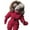 Red, variant on Coerni Baby Winter Puffer Snowsuit Faux Fu𝐫 Hooded Down Outfits Elastic Waist Warm Zip Up Quilted Onesie Ski Jacket