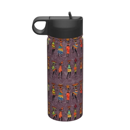 

Susaid African Women Print 18oz Sports Insulated Kettle Stainless Steel Water Bottle For Running Hiking Cycling Climbing
