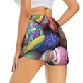 thumbnail image 3 of Vsdgher Easter Eggs1 Print Women's Running Double Layer Shorts High Waisted with Pockets Elastic Yoga Workout Athletic Gym Sports, 3 of 8